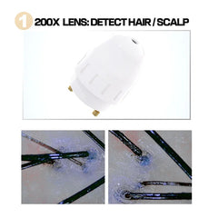 HD 50/200X Hair Scalp Skin Analyzer with Freeze Frame Oil Moisture Test Portable Digital Microscope for Follicle Detection