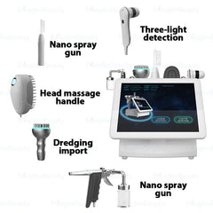 Hot Selling 5 in 1 Hair Scalp Analyzer with Red Light Therapy Nano Spray Growth Detection Touch Screen Anti-Loss Machine