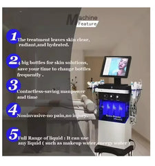 2025 14 in 1 Women Aesthetic Beauty Equipment Bubble Oxygenation Ultrasonic Scrubber Hydrodermabrasion Hydro Facial Machine