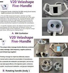 5 in 1 Beauty Equipment Roller Massage Roller Heads Cavitation Vacuum Radio Frequency Body Massage Rf Slimming Machine For Salon