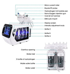6 in 1 Small Bubble Machine Oxygen Jet Peel Device Deep Skin Cleaning Beauty Equipment BIO Face Lift Skin Cleansing Ati Aging