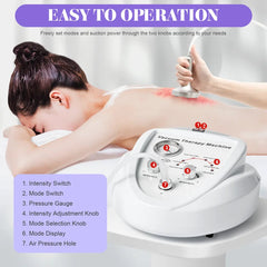 Multifunctional Body Sculpting Machine, 24 Cups, 6 Modes, Portable, Vacuum Therapy for Buttock & Breast Augmentation