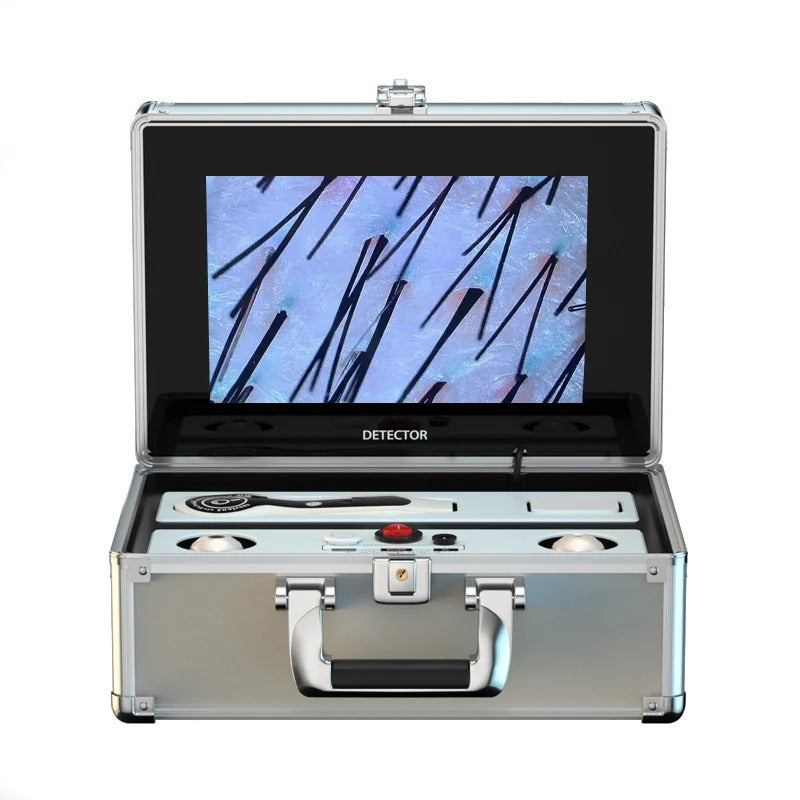HD 50/200X Hair Scalp Skin Analyzer with Freeze Frame Oil Moisture Test Portable Digital Microscope for Follicle Detection