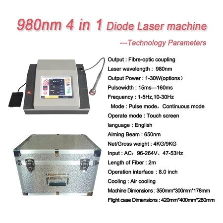 Hot sales 980nm Medical Diode Laser Spider Vein Removal Vascular Removal 980 nm laser Machine