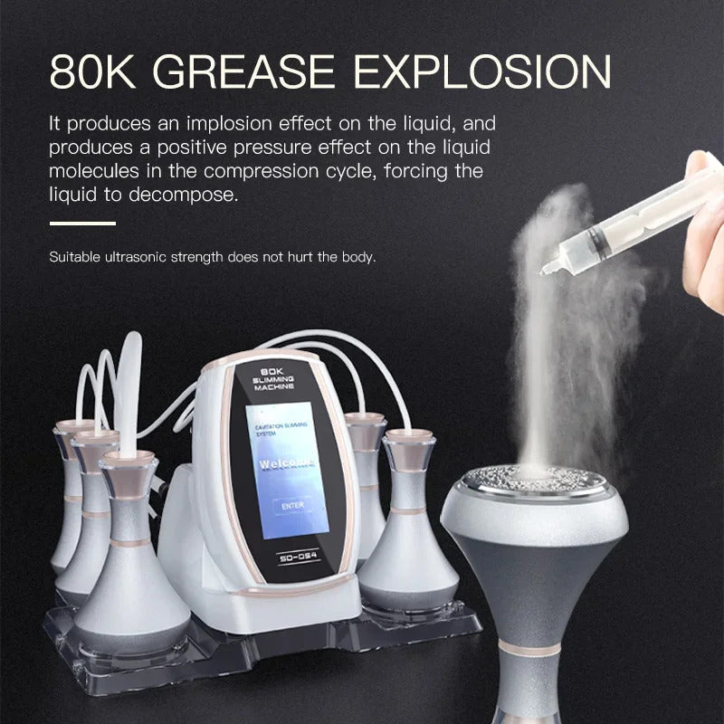 New 6 In 1 Cavitation Ultrasonic Body Slimming Machine Radio Frequency Massage Instrument Weights Loss Eletric Muscle Stimulator