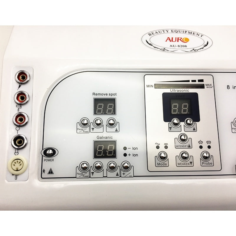 8 in 1 Multifunctional whit diamond peel Cautery Ultrasonic Vaccum Spray Galvanic Facial Machine Massager Facial Beauty Equipment