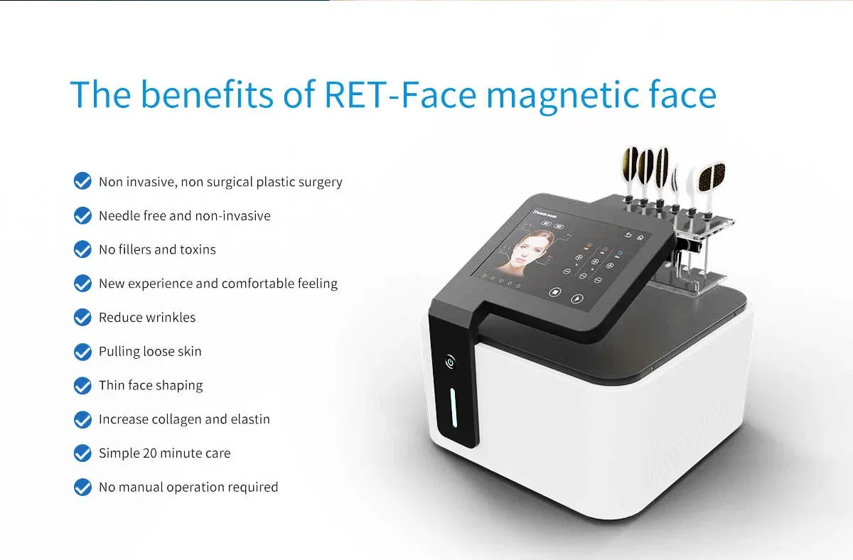 Portable RF Facial Electrical Stimulation Anti-Aging Machine - Face Wrinkles Removal Skin Tightening Lifting Device for Home Use