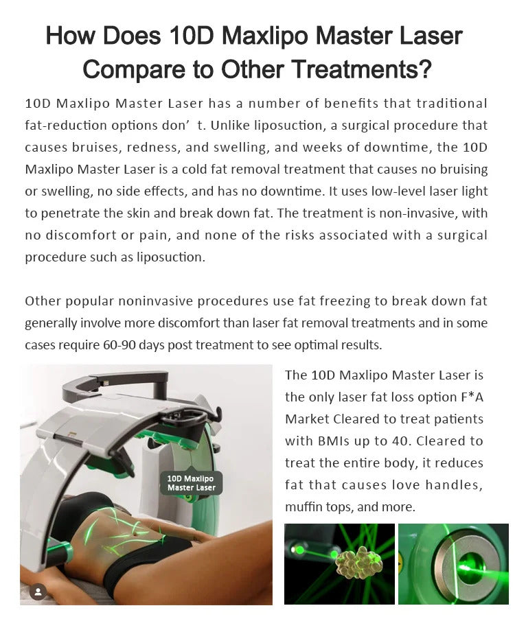 Hot salon Green Red light 10D lipo Laser slimming machine 532nm laser weight loss body sculpting lipo cavitation 2025