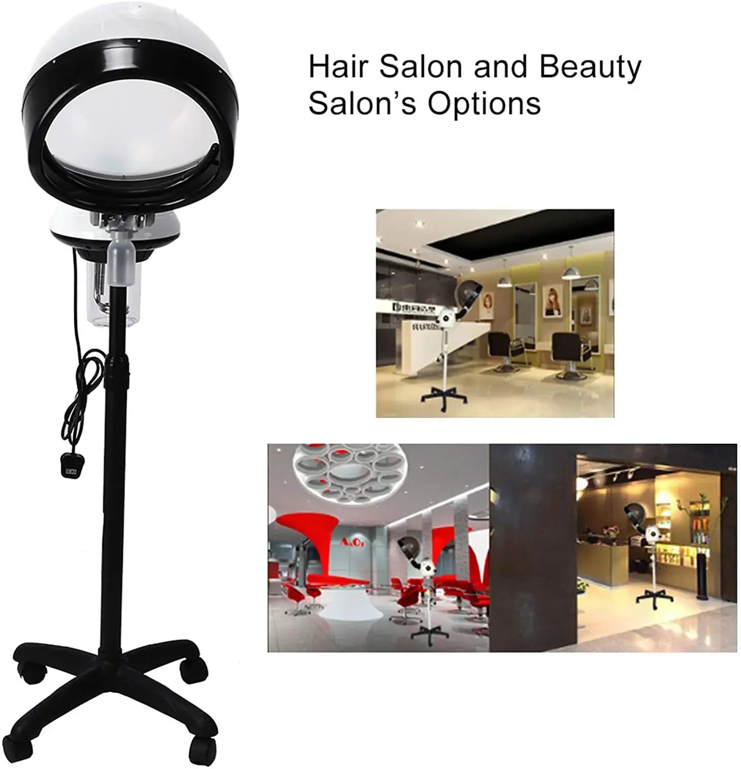 Hooded Hair Steamer with Oil Baking Function for Salon Hair Coloring Perming Deep Conditioning Scalp Care Steam Machine