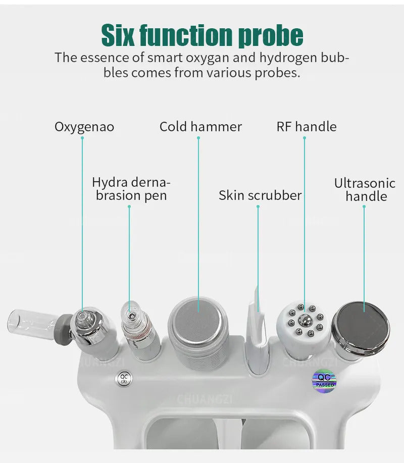 Updated 6 in 1 Portable Hydro Dermabrasion Skin Care Beauty Machine Water Oxygen Jet Hydro Diamond Peeling Microdermabrasion HOT