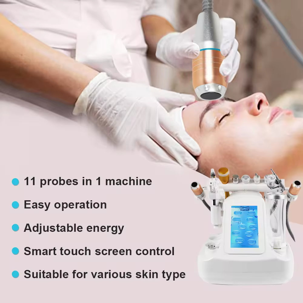 11 in 1 Hydra Dermabrasion Aqua Peeling Vacuum Face Pore Cleaning Skin Rejuvenation Facial Beauty Machine