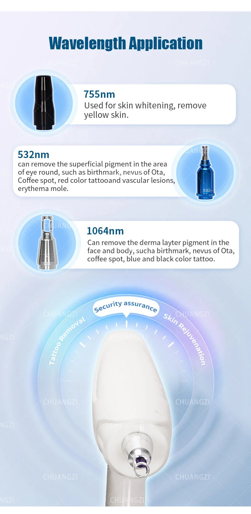 New Portable Q - switch Picosecond Nd: YAG 1064nm 532nm 1320nm Pull Tattoo Remover With Spot Beauty