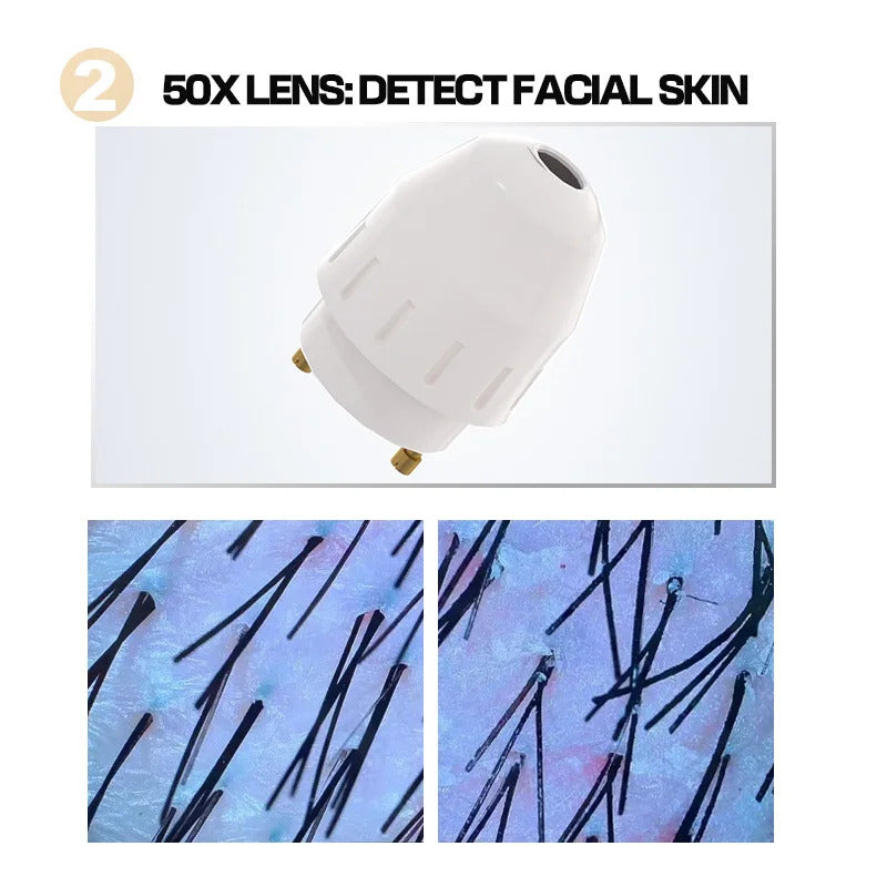 HD 50/200X Hair Scalp Skin Analyzer with Freeze Frame Oil Moisture Test Portable Digital Microscope for Follicle Detection