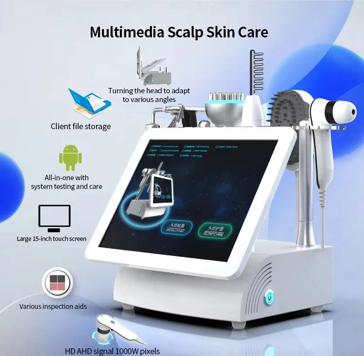 Hot Selling 5 in 1 Hair Scalp Analyzer with Red Light Therapy Nano Spray Growth Detection Touch Screen Anti-Loss Machine