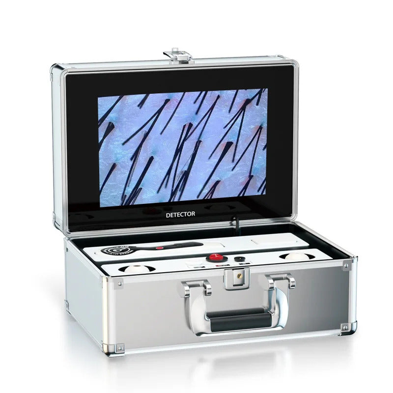 HD 50/200X Hair Scalp Skin Analyzer with Freeze Frame Oil Moisture Test Portable Digital Microscope for Follicle Detection