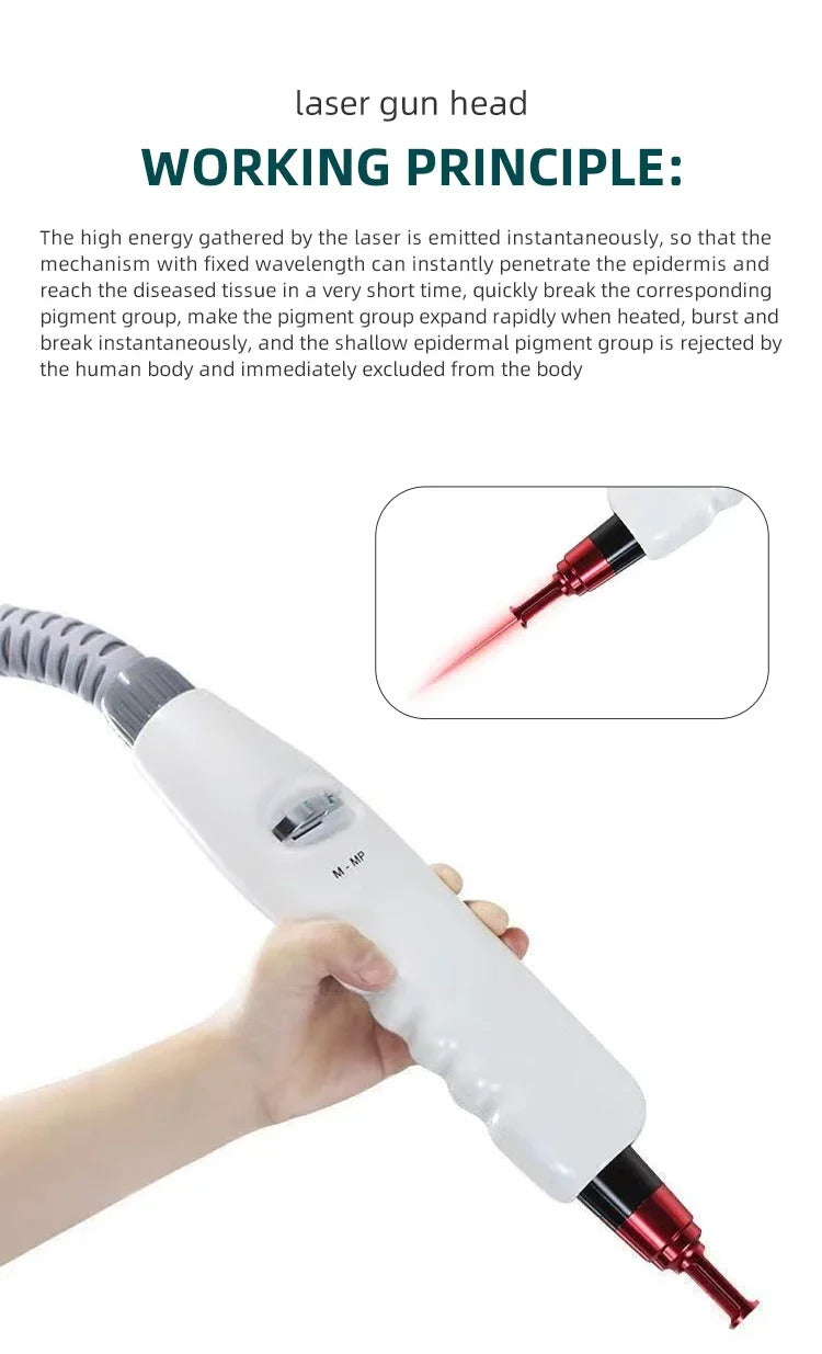 2025Portable 1064nm 532nm 1320nm ND YAG Laser Spots Tattoo Removal Eyebrow Pigment Trolley Case Picosecond Beauty Machine