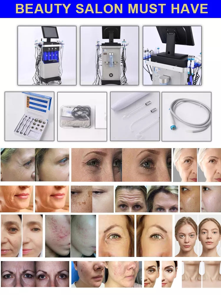 2025 14 in 1 Women Aesthetic Beauty Equipment Bubble Oxygenation Ultrasonic Scrubber Hydrodermabrasion Hydro Facial Machine