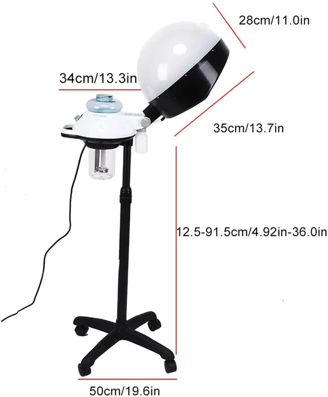 Hooded Hair Steamer with Oil Baking Function for Salon Hair Coloring Perming Deep Conditioning Scalp Care Steam Machine