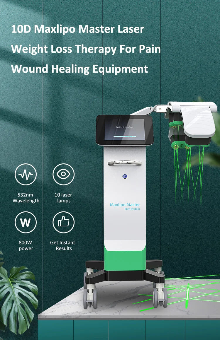 Hot salon Green Red light 10D lipo Laser slimming machine 532nm laser weight loss body sculpting lipo cavitation 2025