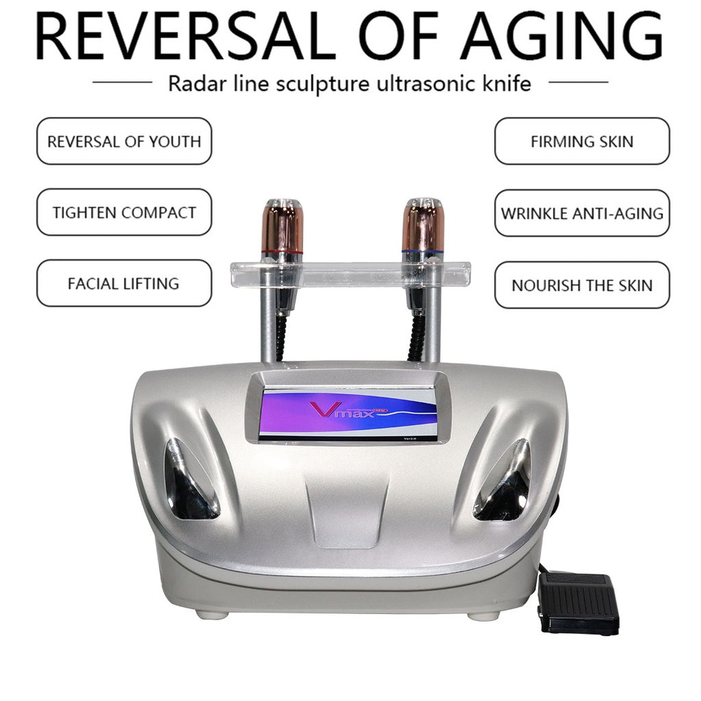 【Ready Stock】 Vmax Hifu Machine face Thighten lifting Anti-wrinkle with 2Handles for face&body Radar Line Carve Beauty Device Anti-Wrinkle Face Lifting Vmax hifu Beauty Machine