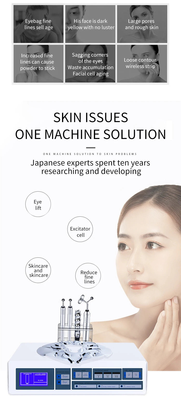 Face Lifting Lighten Fine Lines And Dark Circles Under The Eyes BIO Microcurrent Roller Massage Beauty Equipment Anti Aging