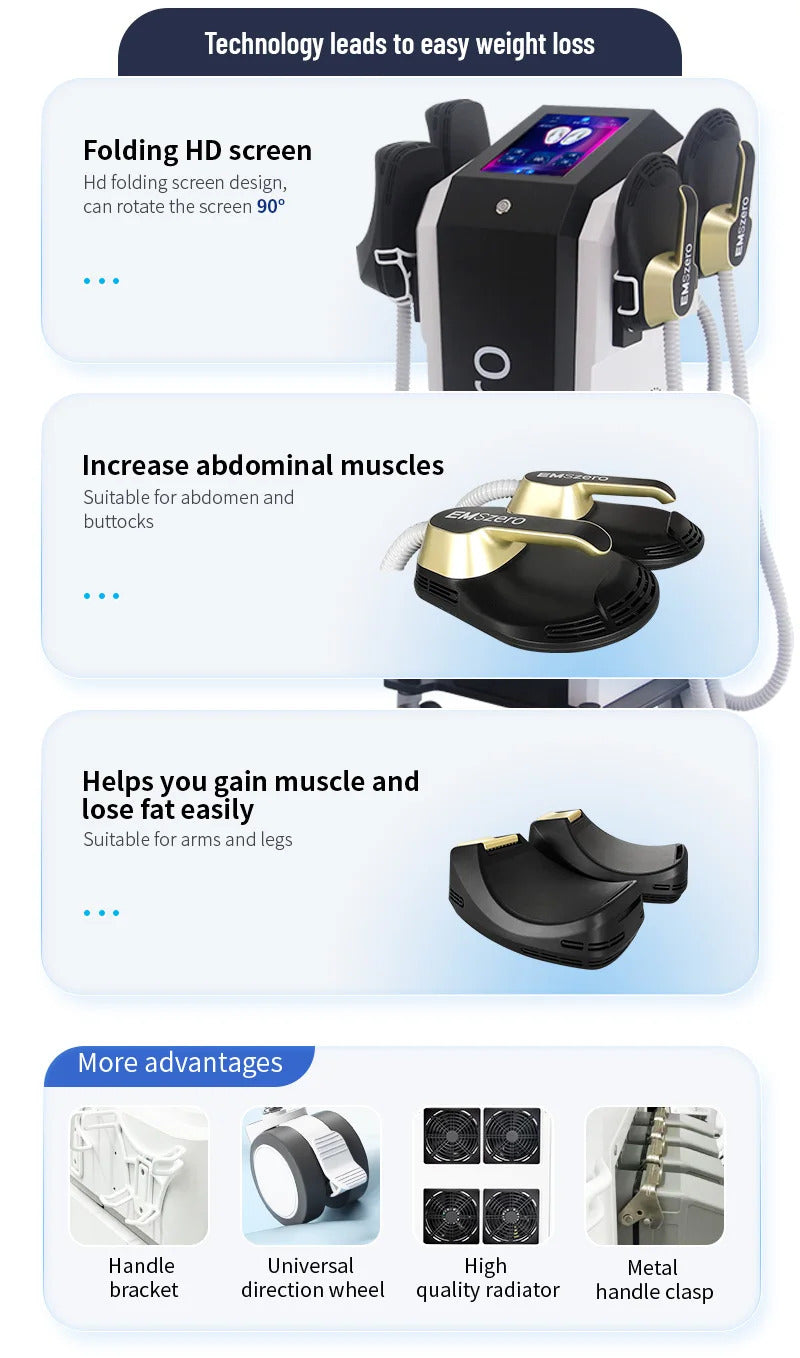 EMSZERO Machine NEO RF EMS Electromagnetic Muscle Stimulator PRO Ultra 2025 Professional Sculp 6500w 5 Handle Pelvic Girdle