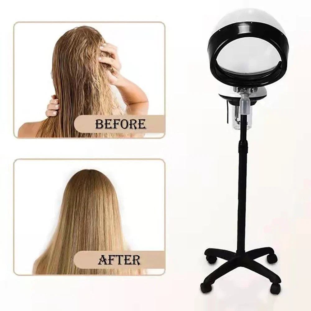 Hooded Hair Steamer with Oil Baking Function for Salon Hair Coloring Perming Deep Conditioning Scalp Care Steam Machine