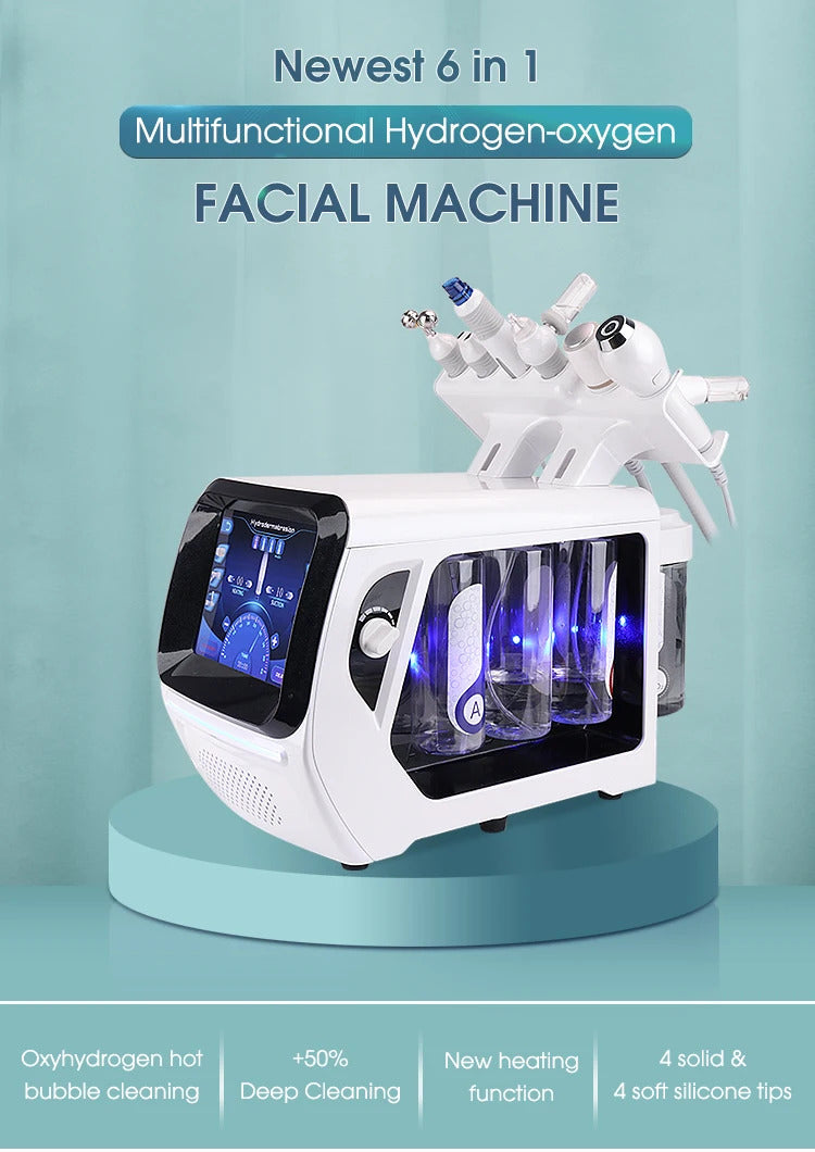 6 in 1 Small Bubble Machine Oxygen Jet Peel Device Deep Skin Cleaning Beauty Equipment BIO Face Lift Skin Cleansing Ati Aging