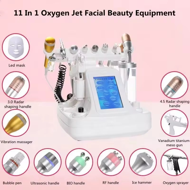 11 in 1 Hydra Dermabrasion Aqua Peeling Vacuum Face Pore Cleaning Skin Rejuvenation Facial Beauty Machine