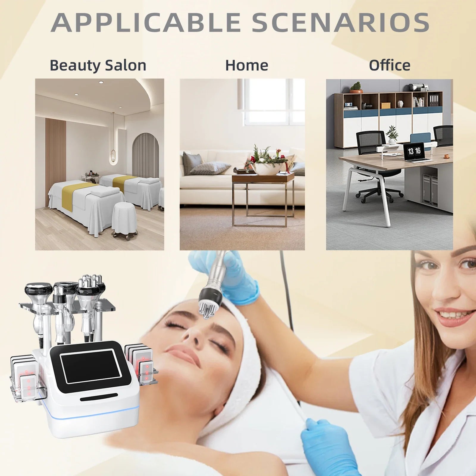 Newest 6 in 1 Body Shaping Machine 40K Loss Weight Ultrasonic Cavitation Vacuum Slimming Device Salon Spa