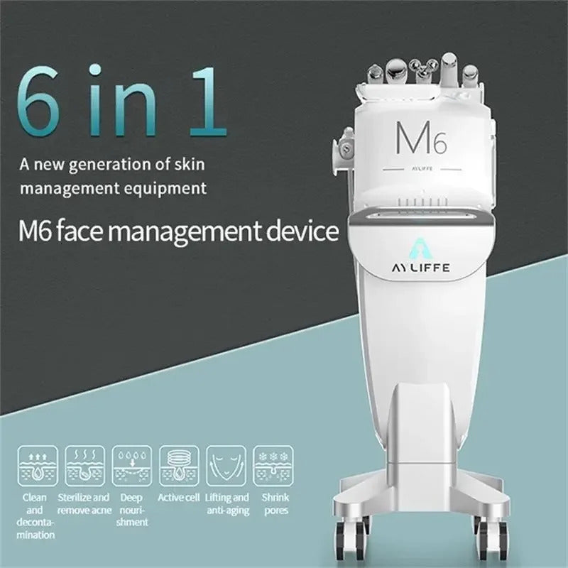 6 In 1 Facial Hydra Eater Oxygen Micro Diamond Dermabrasion Hydrofacials Deep Cleaning Face Beauty Machine