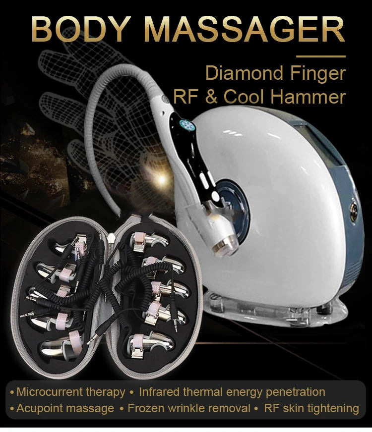 Golden finger body massager for facial stretching, RF EMS micro-current therapy, meridian dredging, new di. 2025  xin