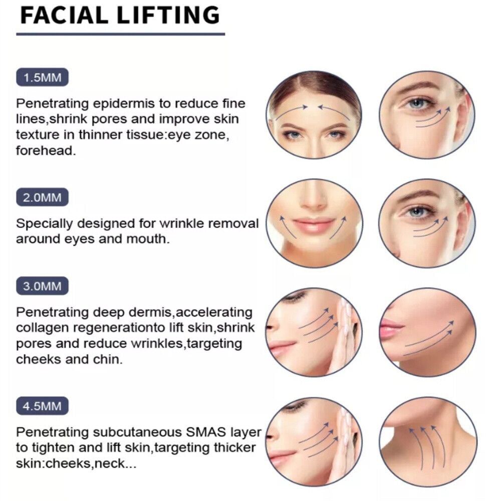 Newest Max Hifu 7D Machine Cartridge Ultramicro Ultrasound Mptst Smas Facial Lift Body Slim Shape Anti Wrinkle Removal