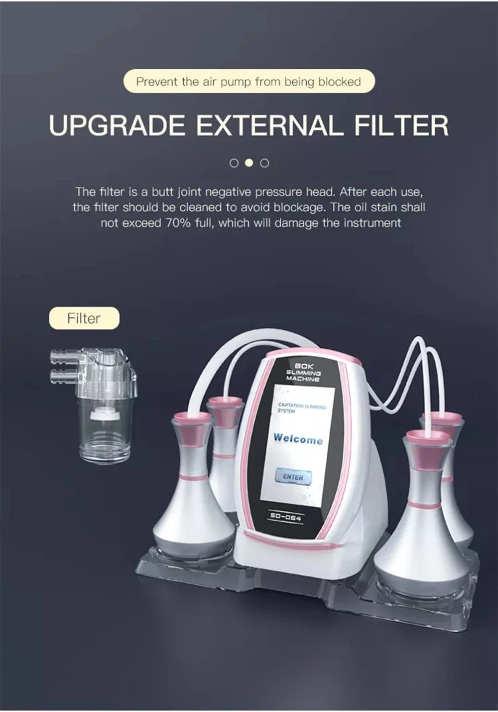 New 6 In 1 Cavitation Ultrasonic Body Slimming Machine Radio Frequency Massage Instrument Weights Loss Eletric Muscle Stimulator