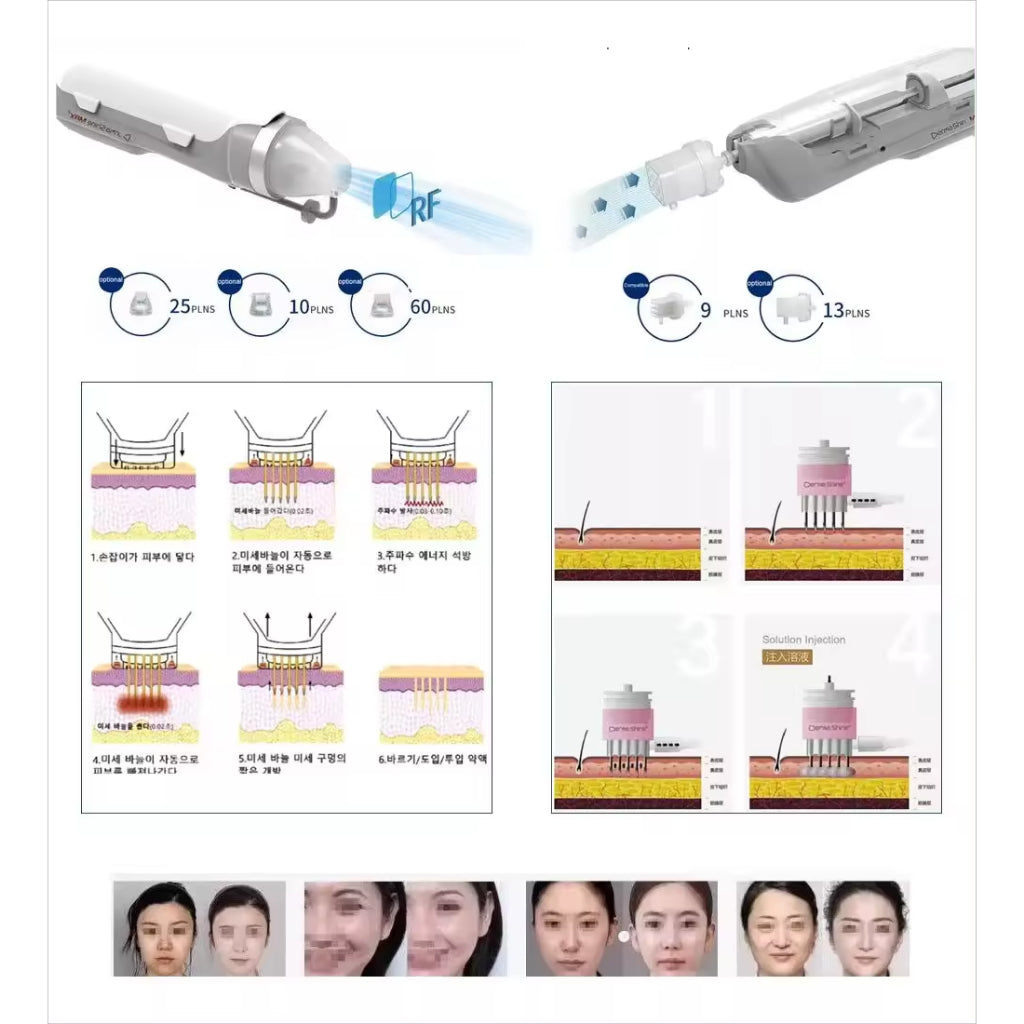 3 in 1 Mesotherapy Dermashine Pro 4th Skin Tightening Anti-aging 9 Needle Injector Mesotherapy Machine Facial Injection G-un