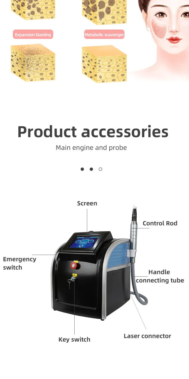 Laser Tattoo Removal  Picosecond Equipment  New Upgraded Freckle Machine Q-switched Advanced Skin Pigment Removal Machine