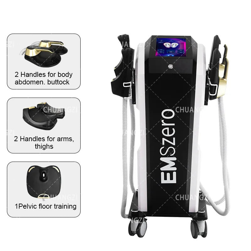 EMSZERO Machine NEO RF EMS Electromagnetic Muscle Stimulator PRO Ultra 2025 Professional Sculp 6500w 5 Handle Pelvic Girdle