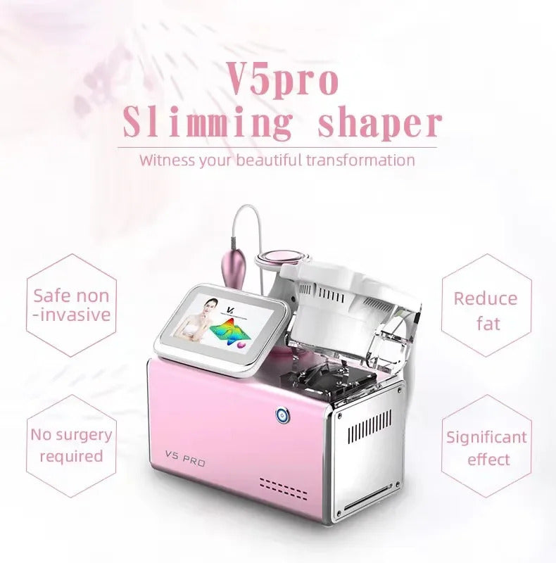 RF Ultrasound Body Vacuum Suction Slimming Shaper Weight Loss Fat Burning Machine Anti-Cellulite V5 Pro 3 in 1 Cavitation System