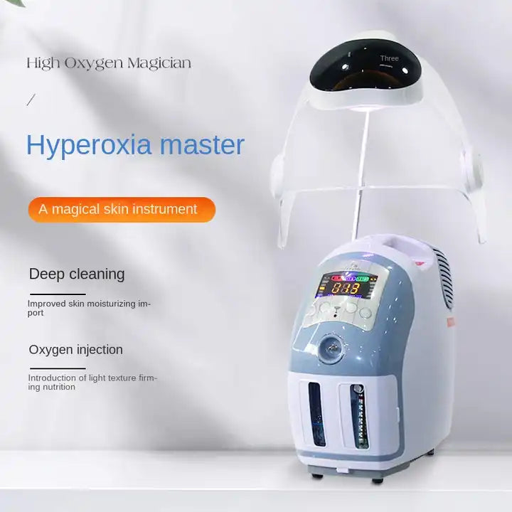 3 In 1 Super Maquinas Facial Oxygenated Machine H2o2 Hyperbaric Whitening Jet Peel Hydra Oxygen Facial Machine With Led Dome
