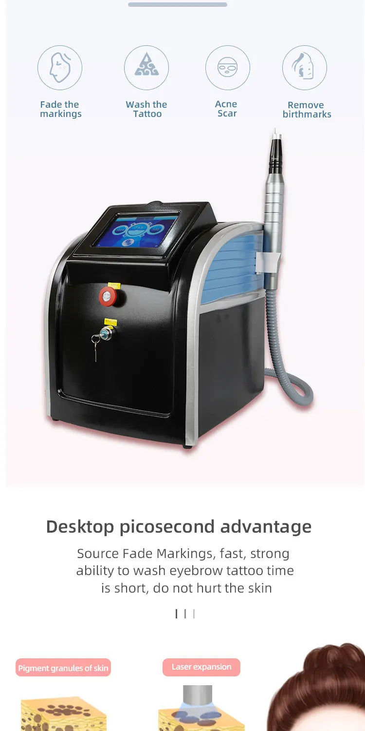 Laser Tattoo Removal  Picosecond Equipment  New Upgraded Freckle Machine Q-switched Advanced Skin Pigment Removal Machine