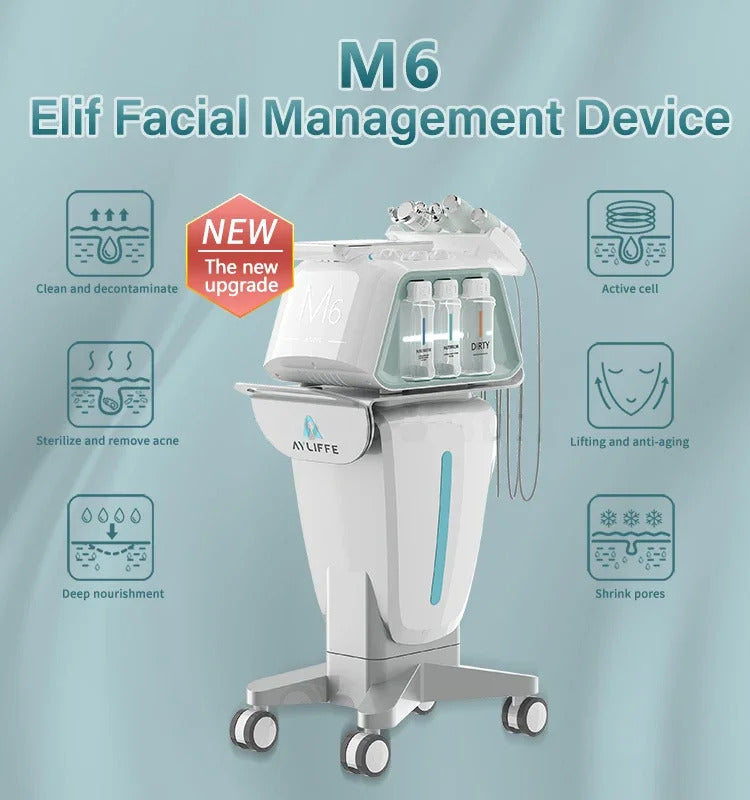6 In 1 Facial Hydra Eater Oxygen Micro Diamond Dermabrasion Hydrofacials Deep Cleaning Face Beauty Machine