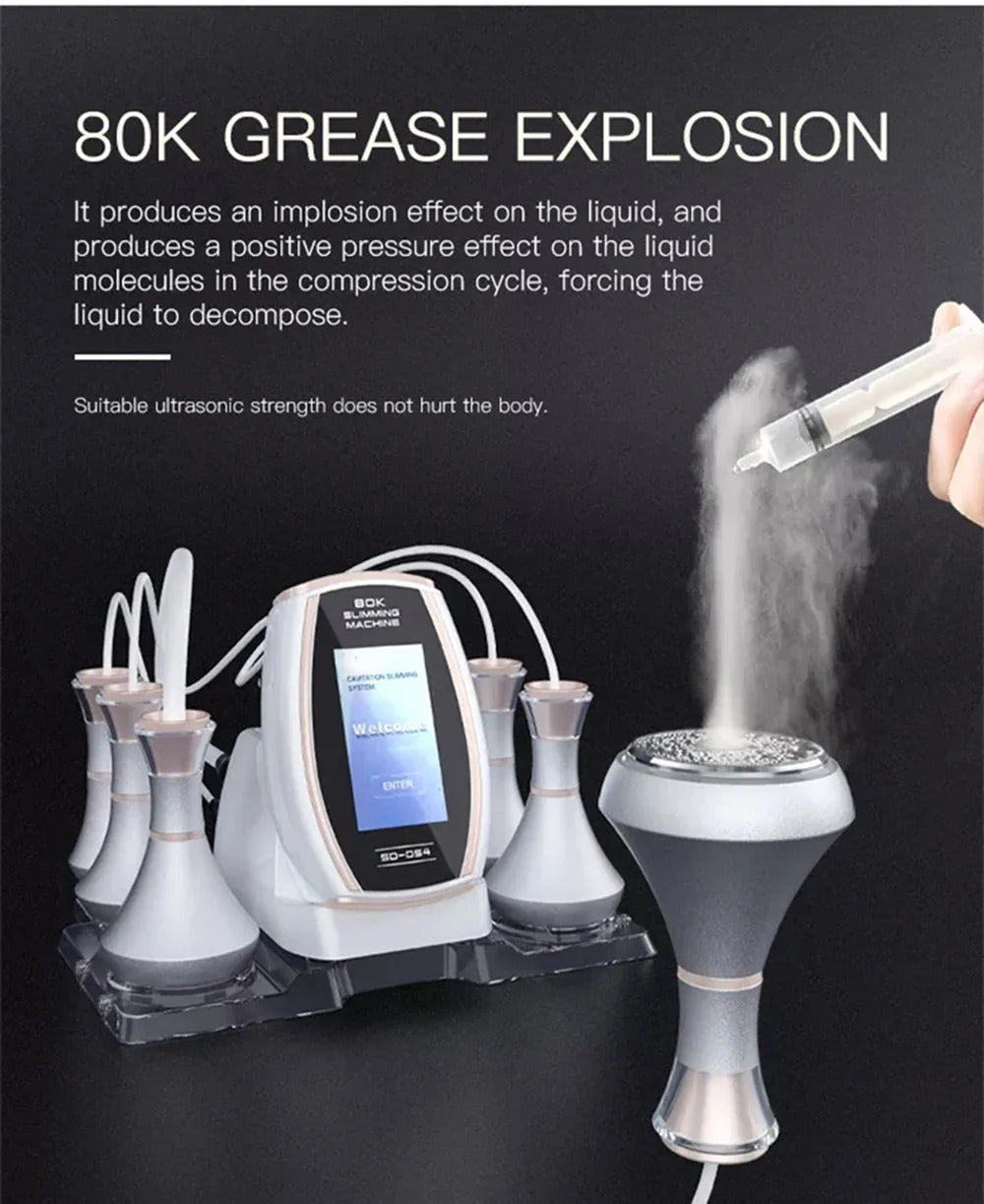 New 6 In 1 Cavitation Ultrasonic Body Slimming Machine Radio Frequency Massage Instrument Weights Loss Eletric Muscle Stimulator