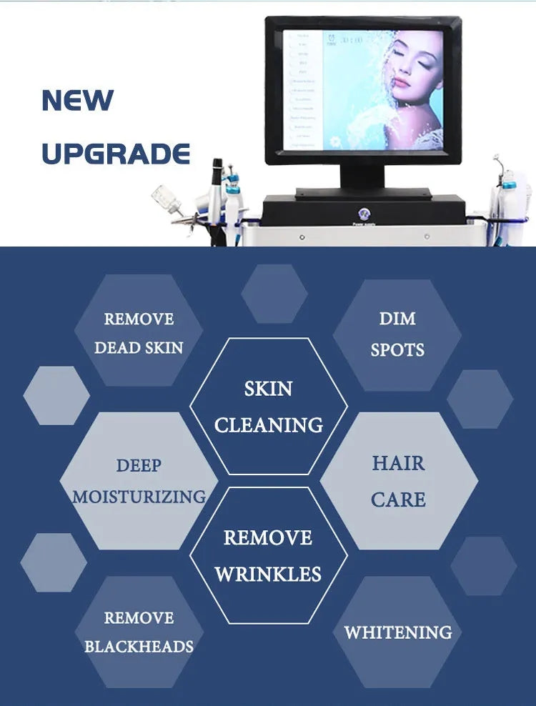 2025 14 in 1 Women Aesthetic Beauty Equipment Bubble Oxygenation Ultrasonic Scrubber Hydrodermabrasion Hydro Facial Machine
