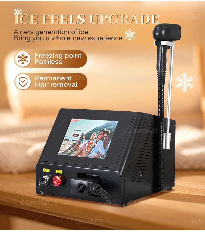 New 3000W Ice Titanium 3 Wavelength 808 7D Beauty SPA Machine Body Tightening Burning Fat Skin Firming Slimming Body Sculpt CE