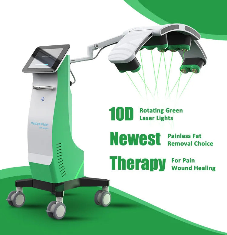 Hot salon Green Red light 10D lipo Laser slimming machine 532nm laser weight loss body sculpting lipo cavitation 2025