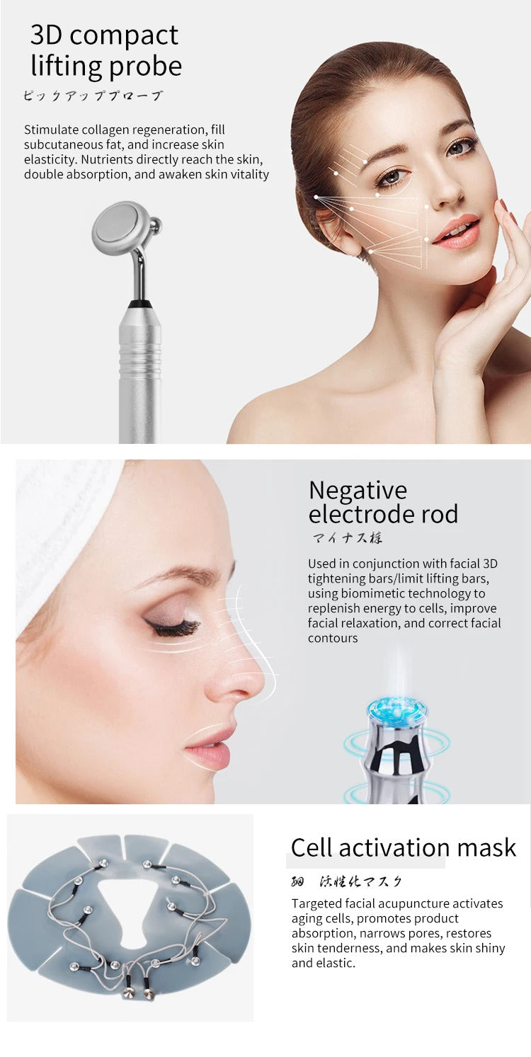Face Lifting Lighten Fine Lines And Dark Circles Under The Eyes BIO Microcurrent Roller Massage Beauty Equipment Anti Aging