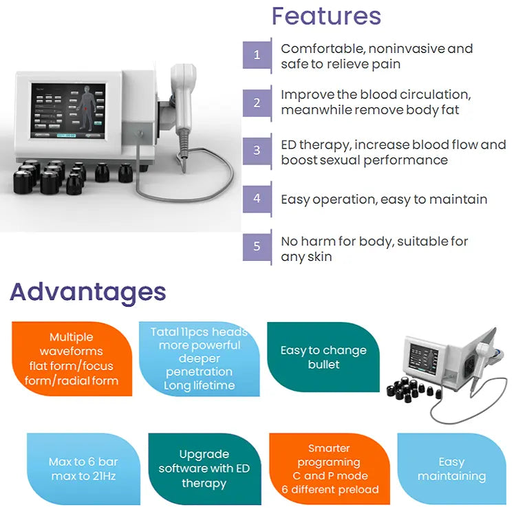Physiotherapy Body Massage Shockwave Physical Therapy Machine ESWT pneumatic shock wave therapy machine for ED
