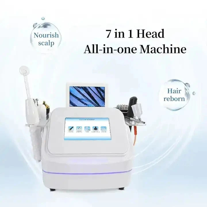 2025 Portable 7IN1 High Frequency Hair Follicle Detection Scalp Massage Oxygen Jet Anti-Hair Loss Regrowth Machine
