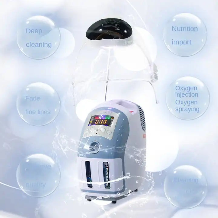 3 In 1 Super Maquinas Facial Oxygenated Machine H2o2 Hyperbaric Whitening Jet Peel Hydra Oxygen Facial Machine With Led Dome