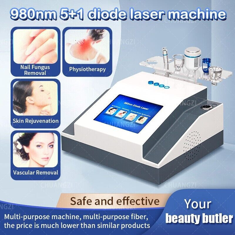 Spider Veins Removal 5 In 1 980nm laser toe Nails Fungus Removal machine beauty